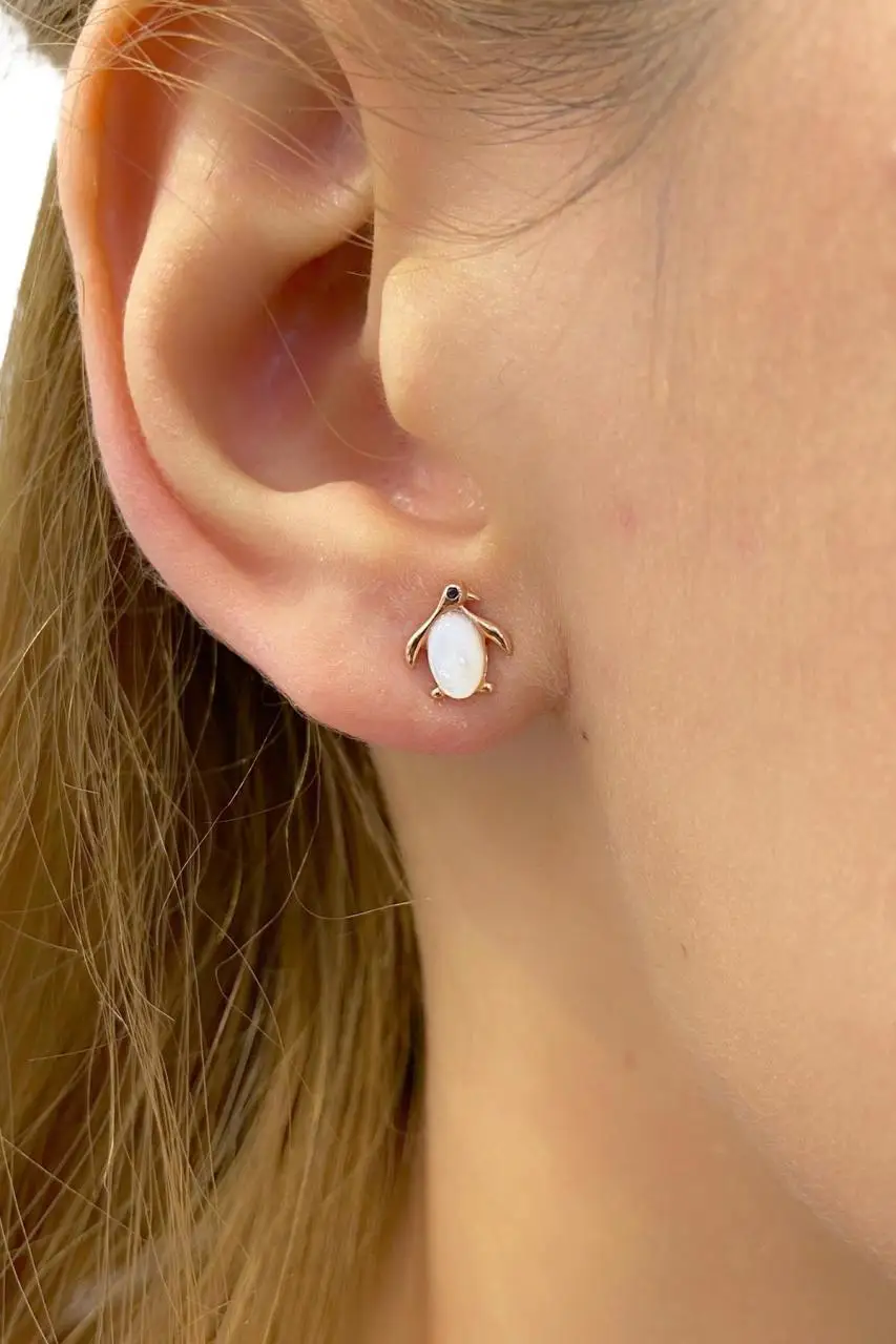 Tiny Penguin Casual Top Quality 925 Silver Earrings | Clip