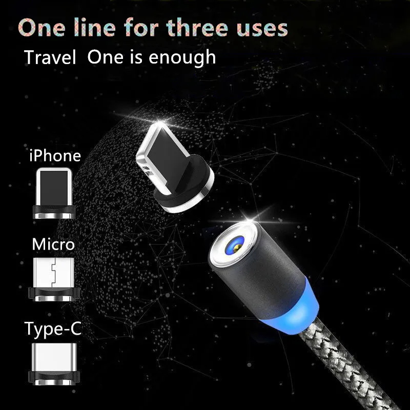 Магнитный кабель USB для быстрой зарядки кабель usb type C Магнитный кабель для зарядки данных Micro USB кабель для мобильного телефона USB шнур