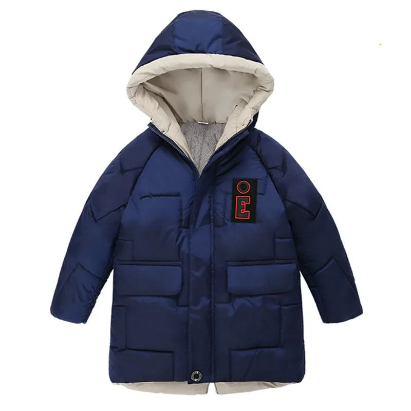 Dark blue Детские куртки для мальчиков, одежда г. Зимние куртки для маленьких мальчиков теплое детское пуховое пальто Верхняя одежда для мальчиков и модное зимнее пальто с подкладкой - Цвет: Dark blue