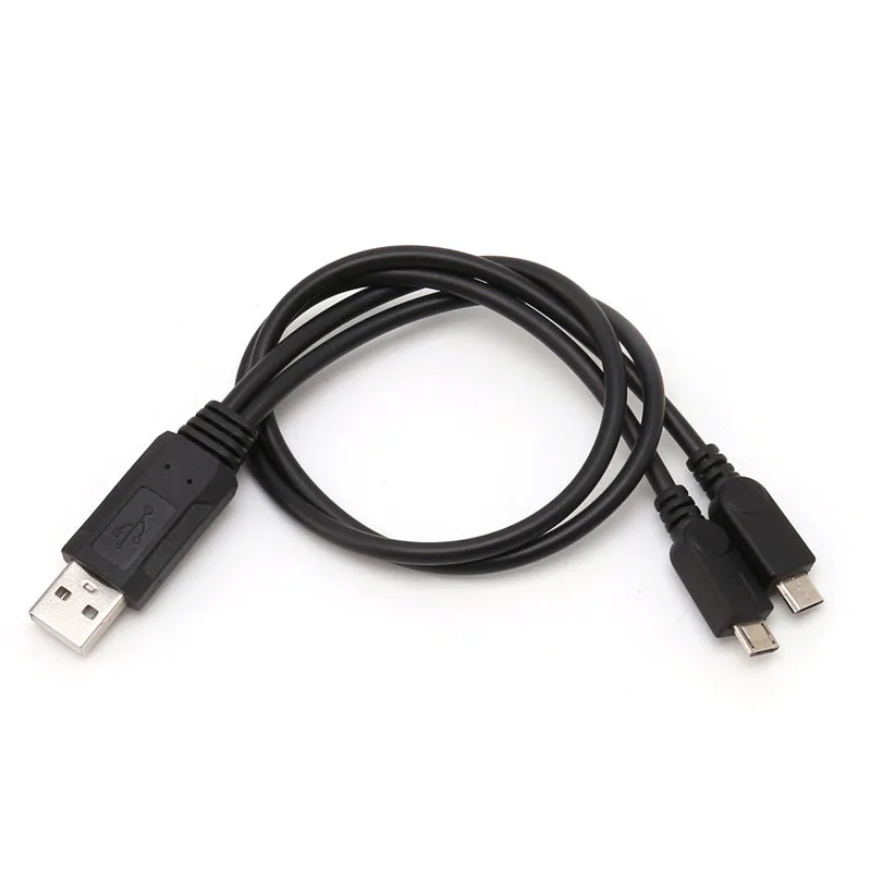

Portable USB Male Universal Micro USB Dual Male Y Adapter Splitter Cable