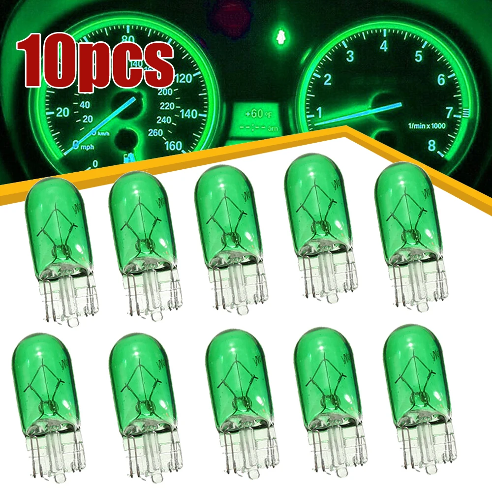 

10x Green T10 501 W5W 194 12V 5W Wedge Car Auto Interior Side Light Dashboard Dash Panel Gauge Bulb Accessories For Car Styling