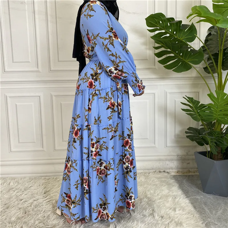 Fashion printed Arab women long skirts Muslim ethnic long skirts Abaya Ramadan casual long skirts French Spanish dresses