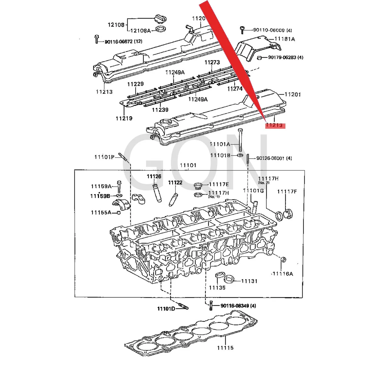 

Cylinder head cover gasket 1993-Toy ota SUP RAC HAS ERC ROW NAR IS TO valve cover gasket right valve cover gasket