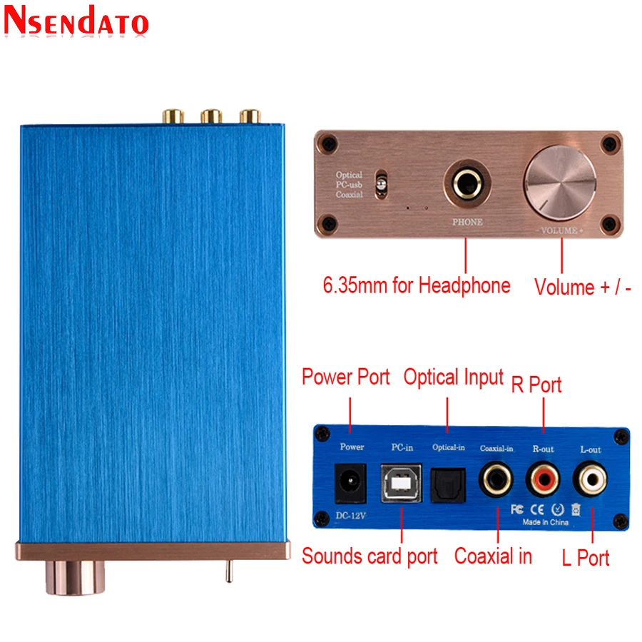 Hi Fi оптический коаксиальный USB аудиосигнала из цифрового в аналоговый
