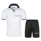 Мужской брендовый комплект из 2 предметов, футболка с принтом, летние шорты-поло с коротким рукавом, тонкие брюки, спортивная одежда, мужская баскетбольная рубашка