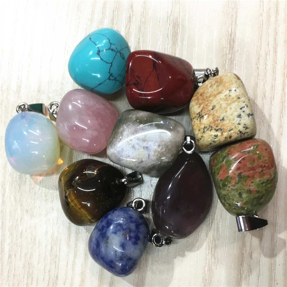 10 шт. хит продаж новинка Необычные модные подвески из натурального камня розовые