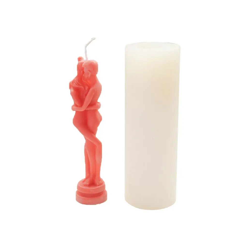 Molde de silicona con forma de abrazo Simple para velas, moldes de resina para aromaterapia, Retrato, pareja de enamorados, novedad-3