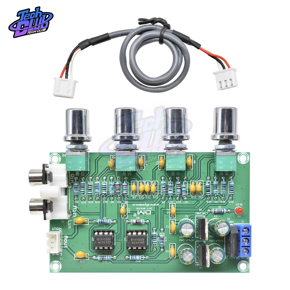 

AC 12V NE5532 Tone плата предусилителя Pre-amp с регулировкой громкости высоких басов, предусилитель, тональный контроллер для платы усилителя