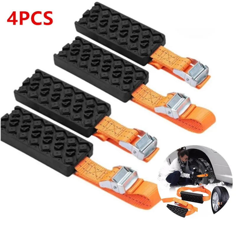 

2022 4PCS Winter Car Tire Snow Desert Anti-Skid Chains Car Tire Traction Blocks Snow Mud Sand Ice Tire Chain Emergency Belts