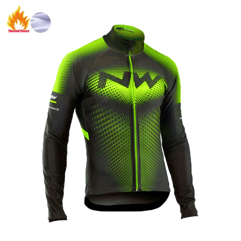 Fleece long sleeve Зимний флисовый костюм, велосипедный костюм, northwest, Мужской трикотажный костюм, спорт, Велоспорт, горный велосипед, одежда, нагрудник, горячая куртка - Цвет: Fleece long sleeve