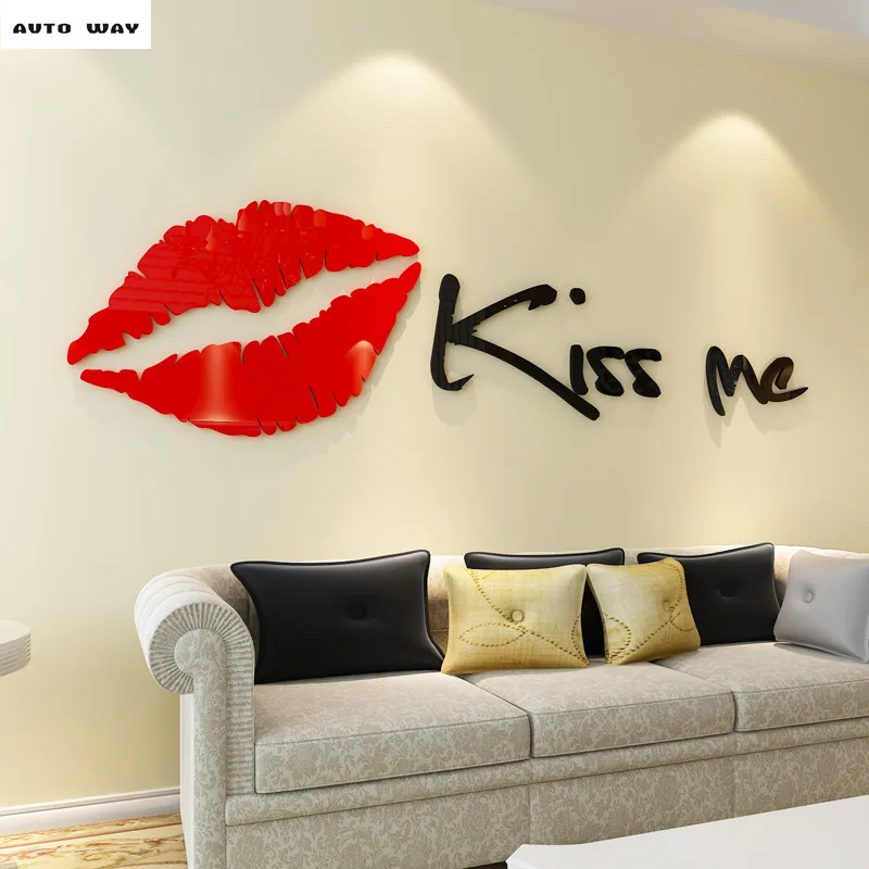 Объемные акриловые наклейки Kissme3D на стену декор для телевизора дивана гостиной