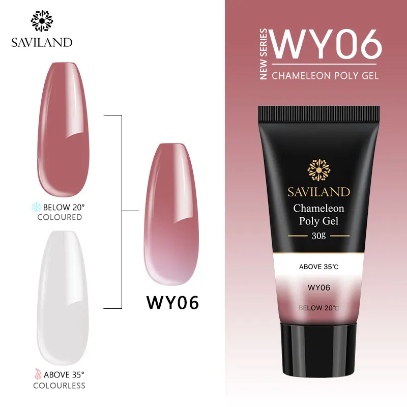 30ml WY06 Saviland 30 мл Гель-лак акриловый полигель изменение температуры многоцветный Алмазный полигель для ногтей быстрое строительство УФ-набор для ногтей - Цвет: 30ml WY06