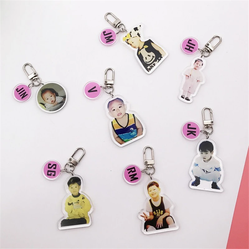 Брелок для ключей KPOP Bangtan Детские фотографии хрустальный ключ подвеска альбома
