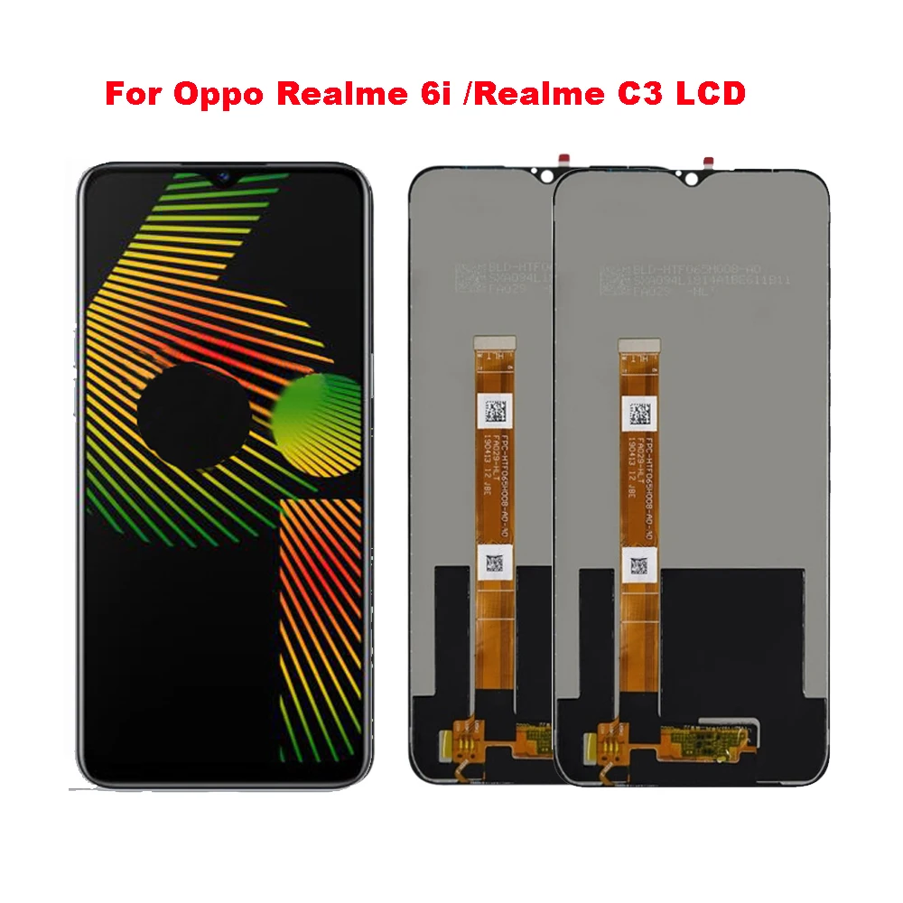 Pantalla LCD Original de 6,5 pulgadas para Oppo Realme, 6i, RMX2040, Realme C3, C3i, RMX2027, montaje de digitalizador con pantalla t&aacute;ctil, repuesto-0