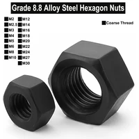 1piece 100pcs grade 8 8 alloy steel hexagon nuts coarse thread m2 m2 5 m3 m4 m5 m6 m8 m10 m12 m14 m16 m18 m20 m22 m24 m27 m30