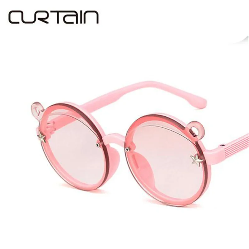Круглые Солнцезащитные очки с милыми медвежьими ушками детские солнцезащитные