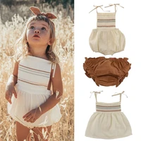 beautiful baby girls vintage romper and tshirt baby girl lovley linen bubble playsuit 2021 ss new arrivals kids t shirt