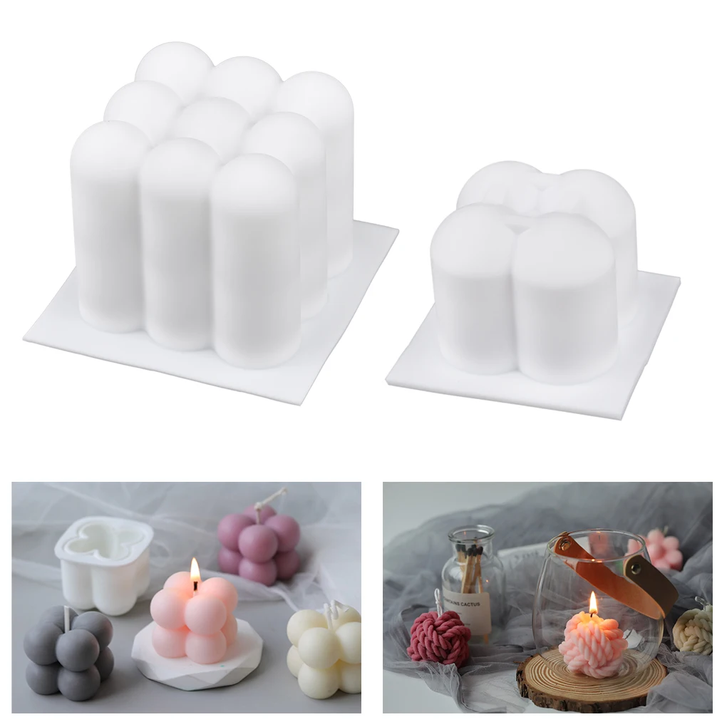 

3D Square Cube Candle Silicone Mold DIY Soy Wax Essential Oil Aromatherapy Candle Epoxy Resin Home Decoration Handmade Crafts