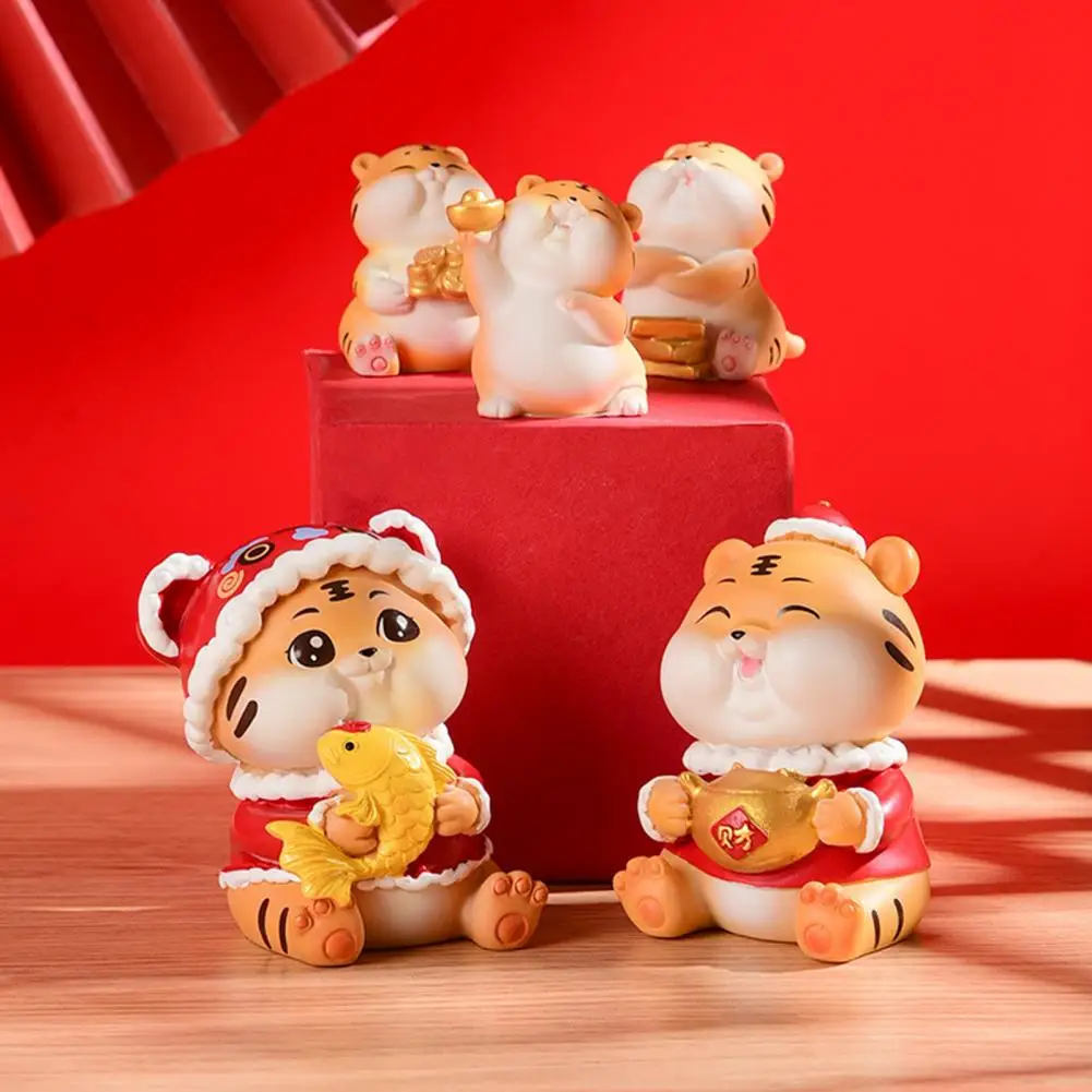 Стильный орнамент из смолы износостойкий цветной изящный очаровательный тигр