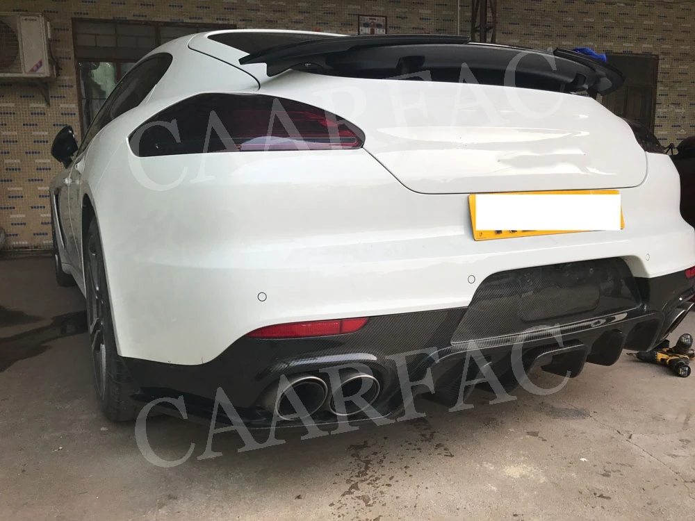 Для Panamera углеродного волокна задний бампер для губ Диффузор спойлер для Porsche Panamera 970 GTS Turbo S