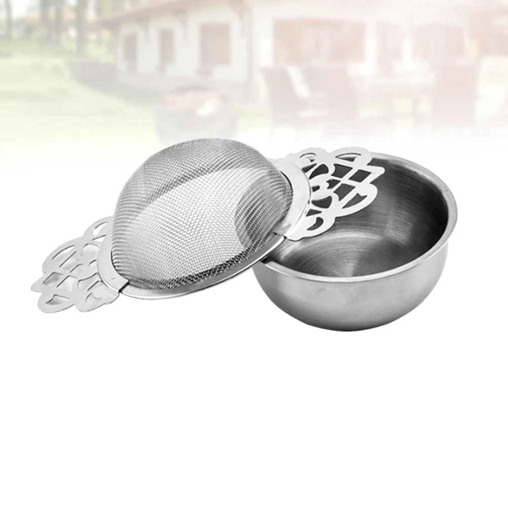 

Stainless Steel Tea Strainers with Drip Bowls Creative Loose Leaf Tea Strainers Filter (Silver)