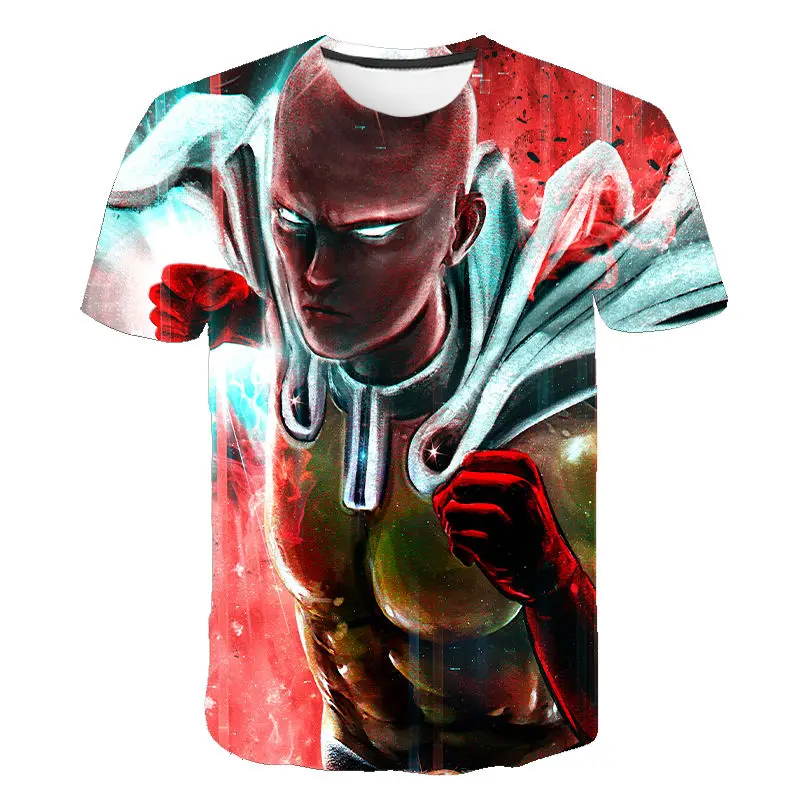 Футболка Harajuku One Punch Man модная летняя детская футболка для мужчин/женщин и