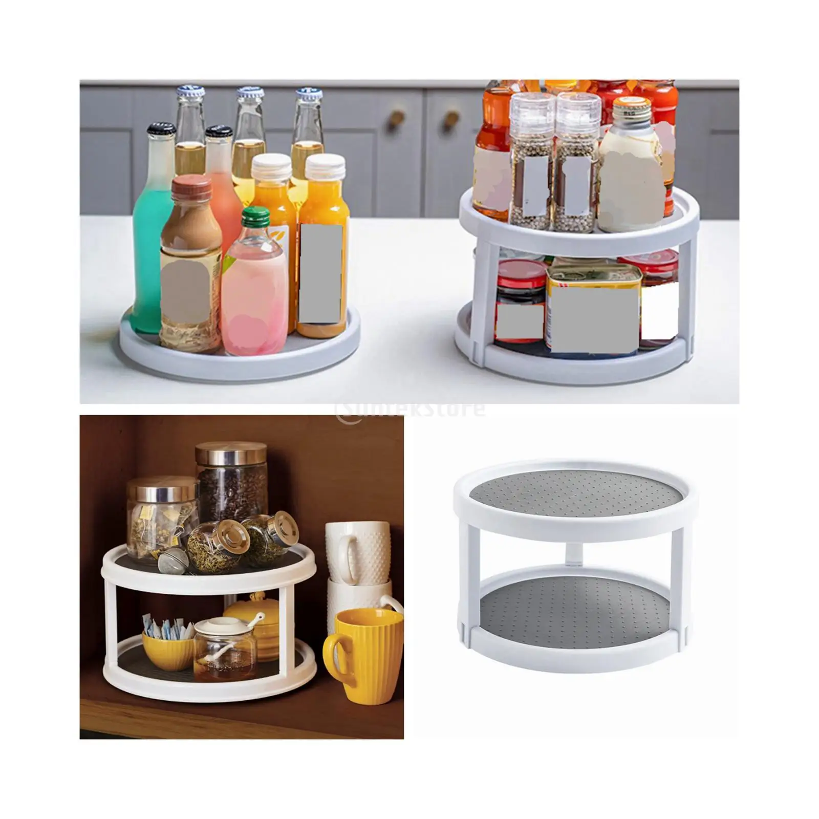 

Lazy Turntable Cabinet Organizer 360 Degree Rotating Tabletop Stand Spice Rack Organizer Tray 10/12 Inch Round