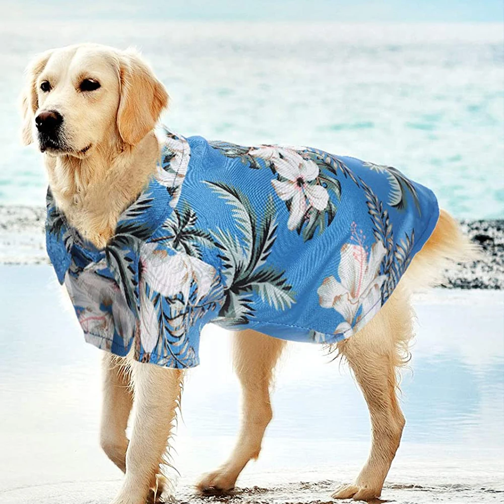 

Summer Pet Dog Hawaii Shirts Floral Dog Clothes Coat Jackets Beach T-Shirt For Chihuahua Teddy Clothing Pets Clothes Accessories