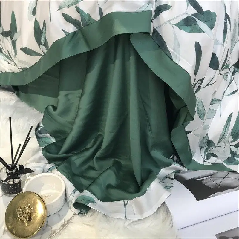 42 Зеленый постельные принадлежности с изображением листьев комплекты