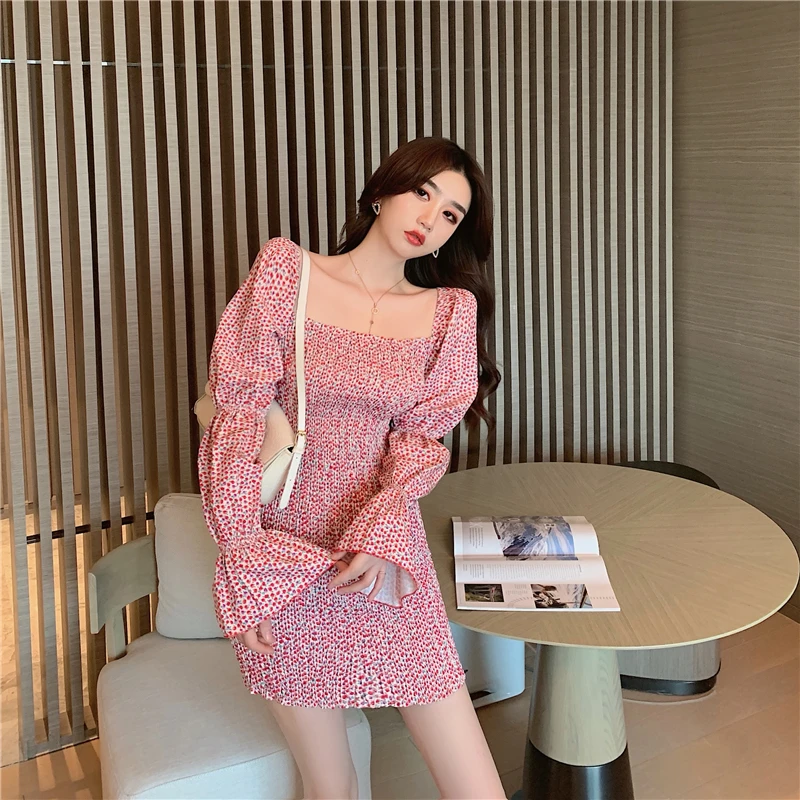 Woherb весеннее женское леопардовое мини-платье ретро французское облегающее