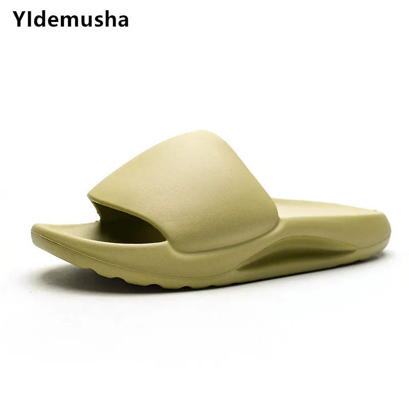 

2021 Outdoor Comfortable Soft Slippers Men Women Non-slip Bathroom Home Slippers Flat EVA Thick Sole Slides Summer Men's Sandals