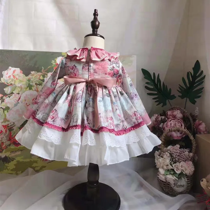 Осень-зима От 0 до 7 лет испанское английское стильное праздничное платье