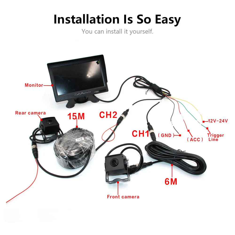 

7" AHD Truck Camera Dash Cam car dvr Loop Recording Sun visor design Two Split Screen Bus/Van/Wagon/Excavator/Harvester