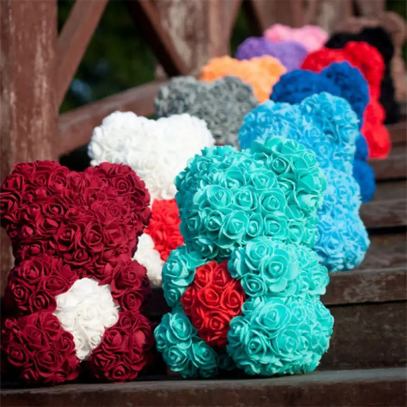 25 см красная Роза плюшевый мишка подарок на День святого Валентина для женщин