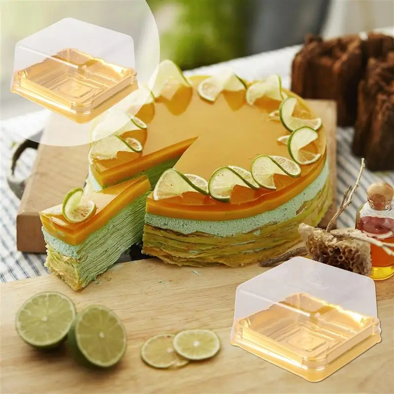 

50pcs 100g Square Moon Cake Boxes Egg-Yolk Puff Container Golden Cake Packing Box Smal Plastic Moon Cake Boxes Mooncake Box