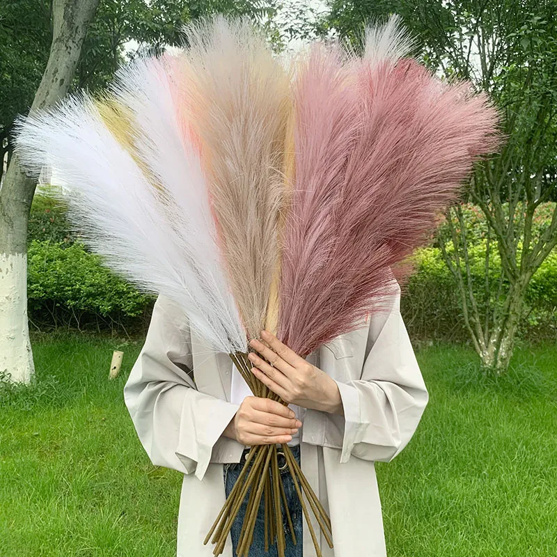 99/56cm Artificial Pampas Grass South America Plant Grass Branch for Bouquet Wedding Party Home Natural Dried Flower Decoration