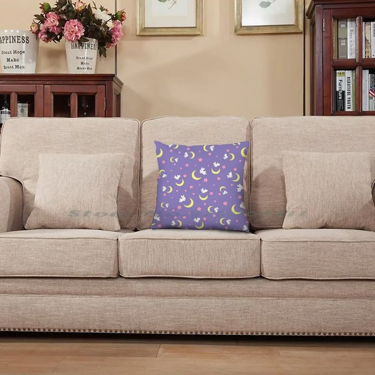 Чехол с кроликом Луны наволочка для подушки из хлопка и льна простыня рисунком