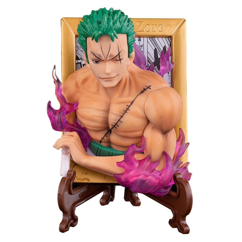 

Цельная аниме-фигурка ророноа Зоро, фоторамка, холодильник, паста, Q-версия, кукла, ручная работа, модель, орнамент, детские игрушки