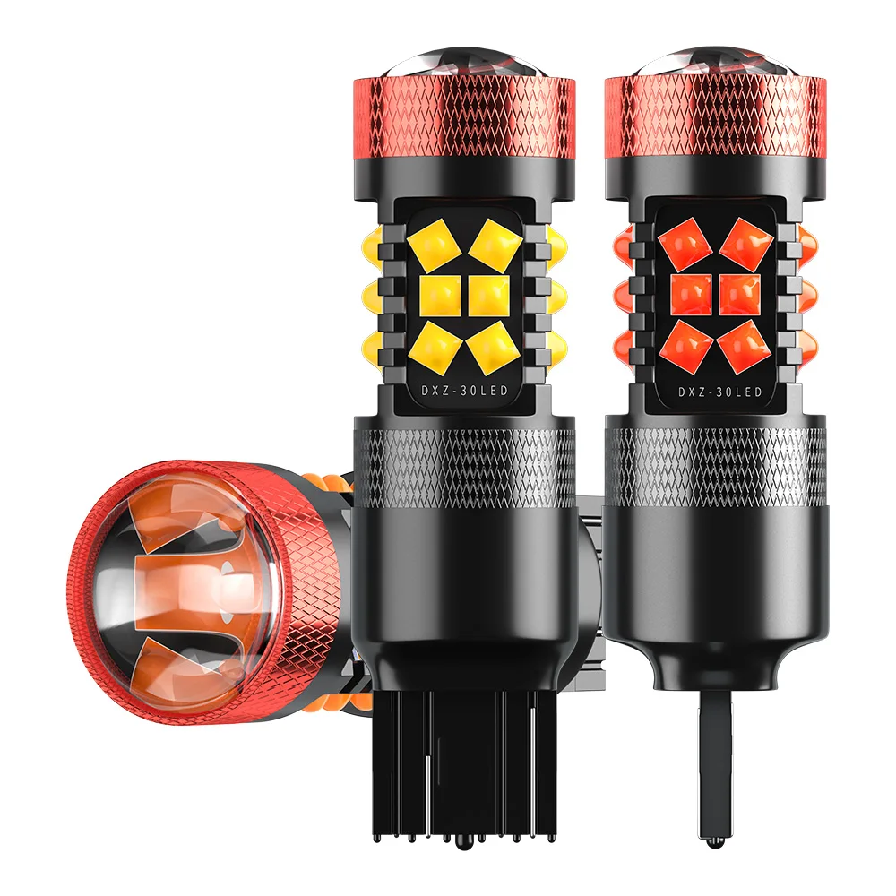 2 шт. автомобильные светодиодсветодиодный лампы Canbus T20 7440 W21/5W W21W 30 SMD лм 12