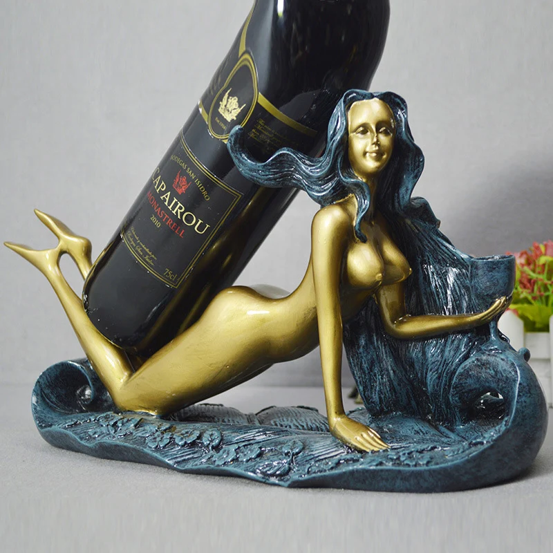 Европейская пикантная Женская Винная стойка винный держатель орнамент