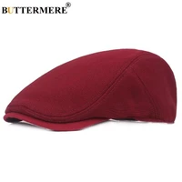 spring summer cotton beret hat men white casual mesh flat cap male solid breathable adjustable classic duckbill caps