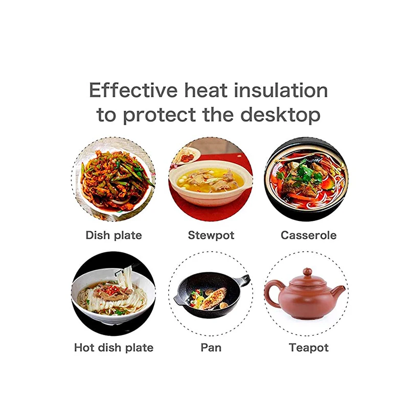

4 Pieces Trivet Insulating Pads, Heat-Resistant, Insulated, Flexible, Robust, Non-Slip Hot Pads and Coaster Mat