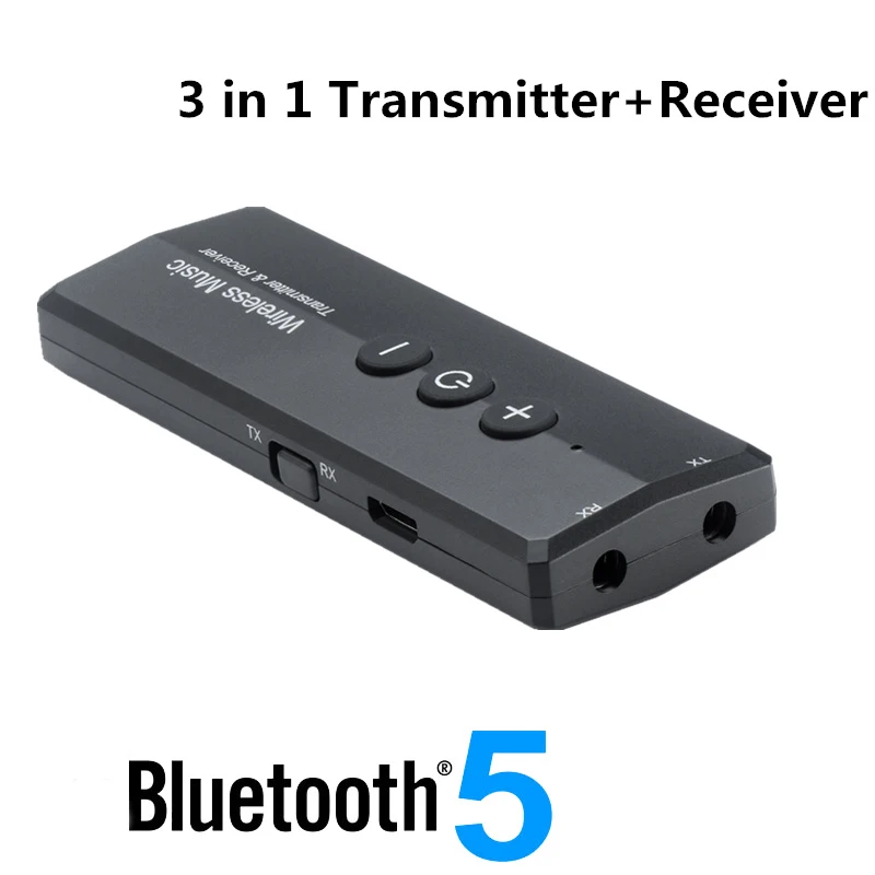 

ZF-360 3-in-1 Bluetooth V5.0 + EDR Audio Transmitter Receiver USB PC Computer Audio Adapter for TV Car Kit with Control Button