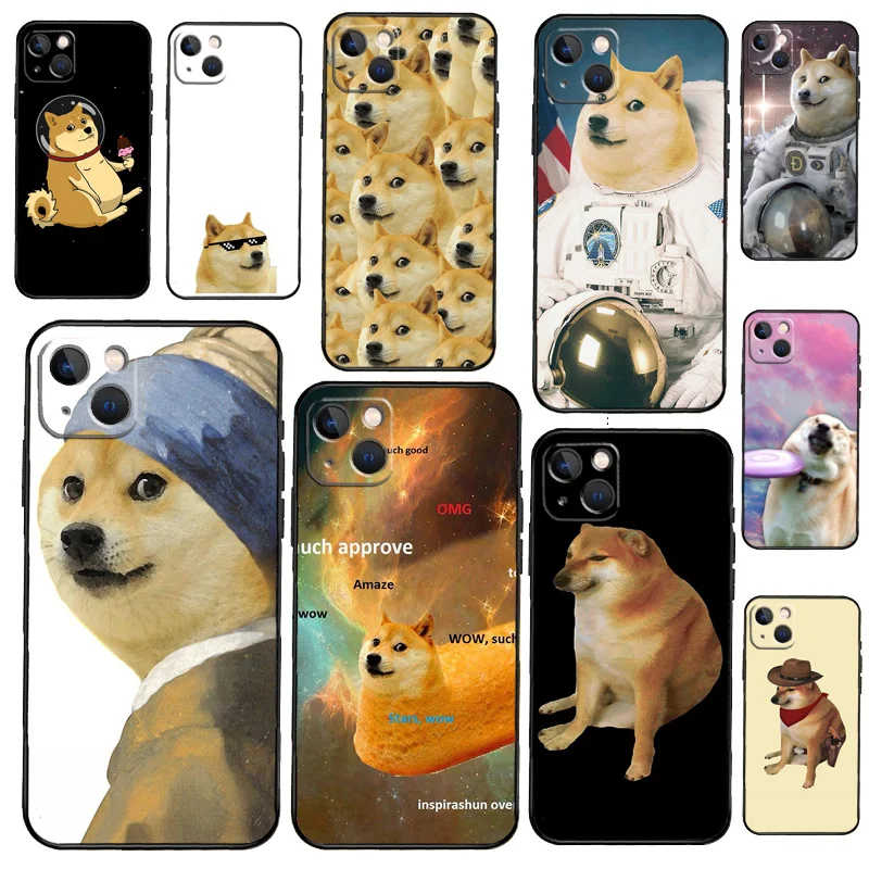 Чехол Doge Meme Kabosu для iPhone 11 12 13 14 Pro Max Mini X XR XS MAX 6S 7 8 Plus SE 2020 на заднюю крышку телефона.