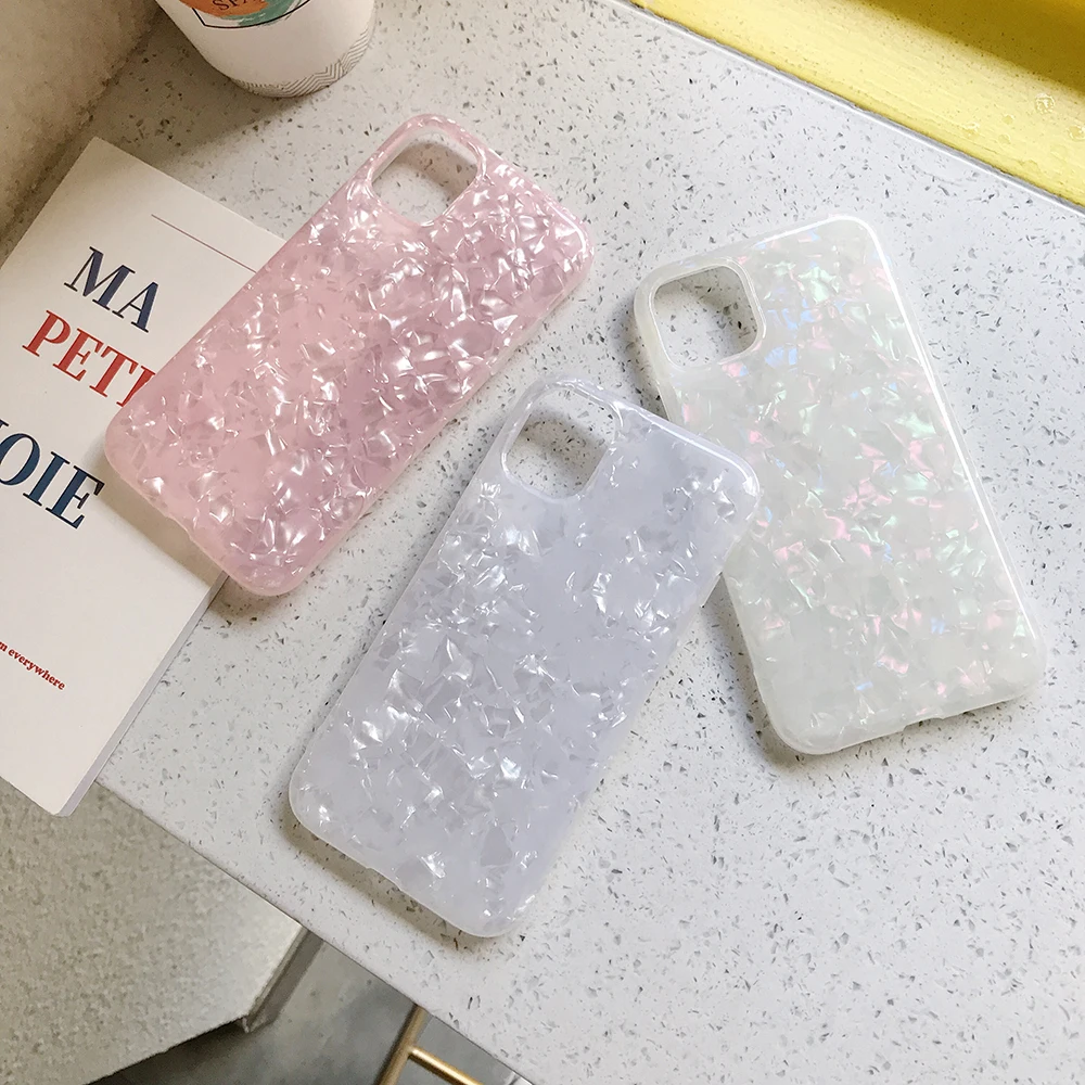Чехол для телефона LOVECOM для iPhone 11 Pro Max XR XS Max 6 6S 7 8 Plus X Dream Conch Глянцевая мраморная мягкая IMD задняя крышка на весь корпус подарки