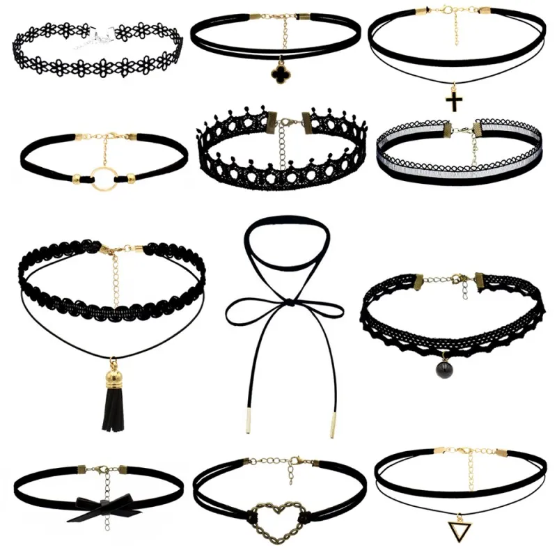 YOSEE 12 шт. модные ювелирные изделия богемный Готический тату Чокер ожерелья Набор
