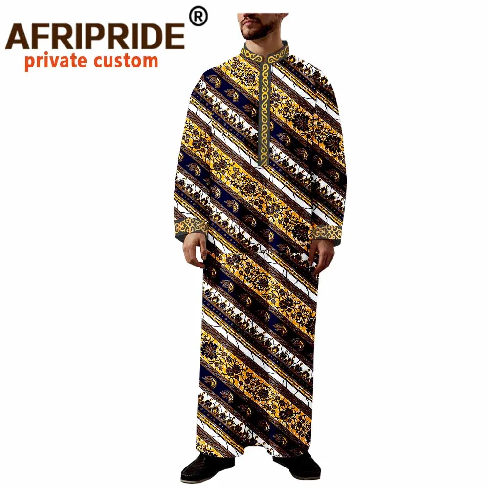 African Clothes for Men Print Outfits Dashiki Long Coats Ankara Outwear Long Sleeve Agbada Robe Plus Size Casual Wear A2014007
