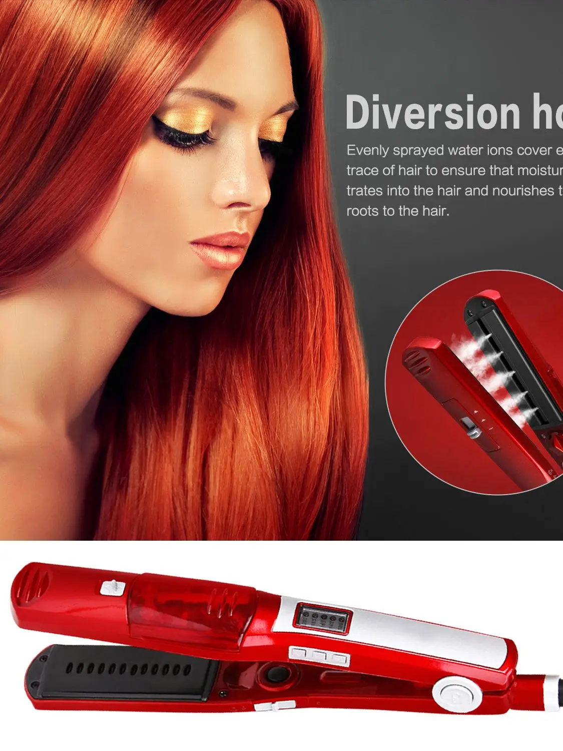 

Professional Steam Hair Straightener Heating Steam Iron Electric Hair Iron Styling Tool Ceramic Flat Iron Salon Steam Hair Iron