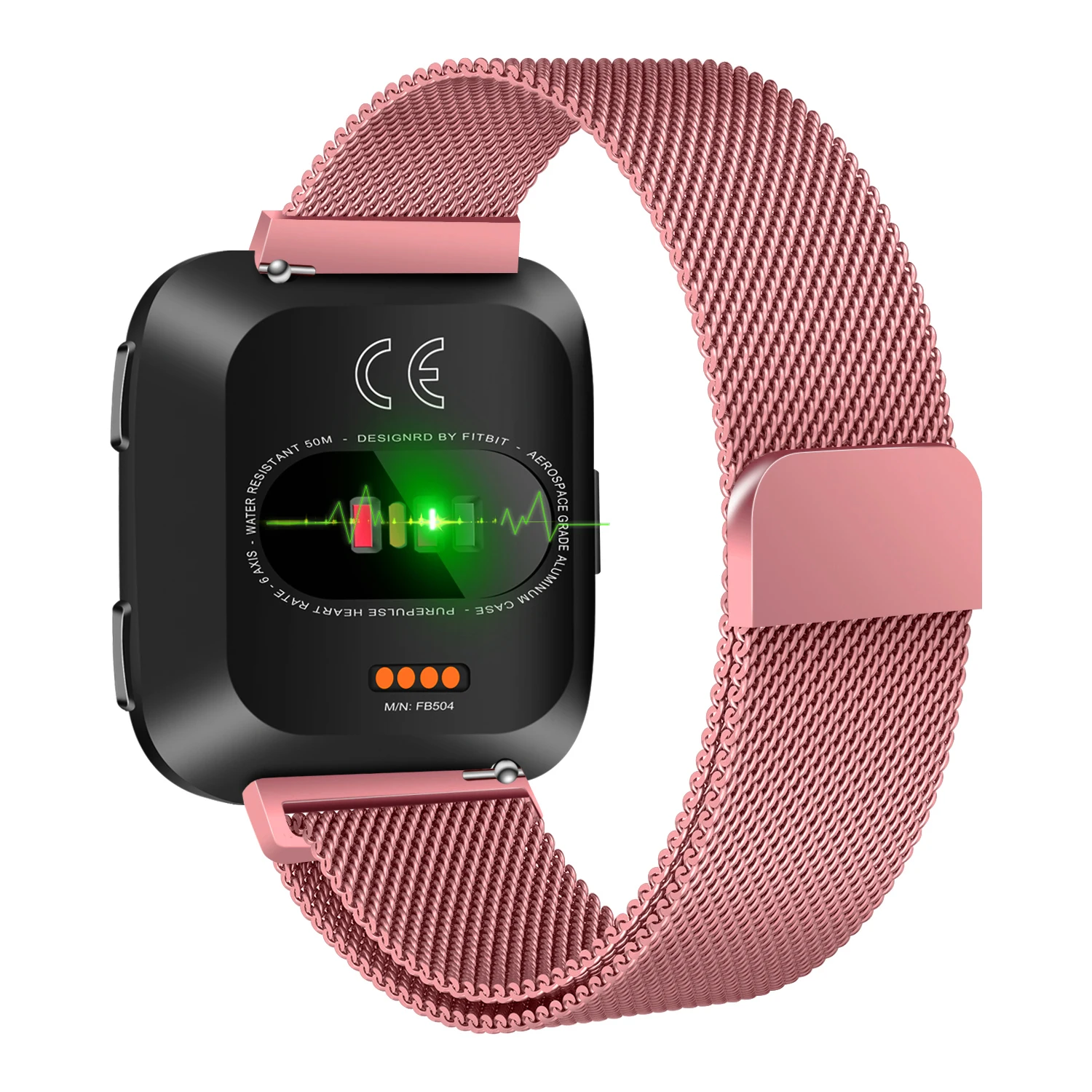 OULUCCI ремешок из нержавеющей стали для fitbit versa, 2 ремешка на запястье, сетчатая петля, Магнитный Браслет для fitbit versa2, аксессуары для ремешка