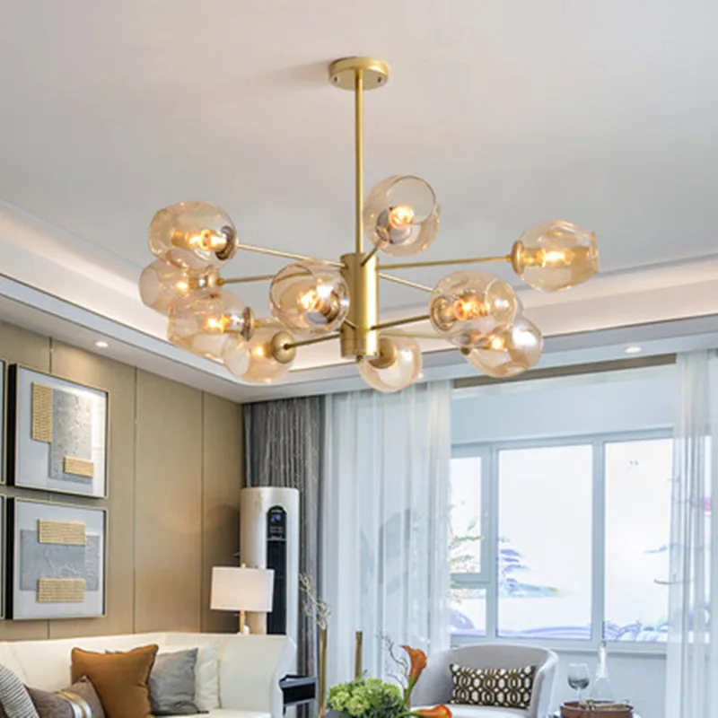 Современные золотые люстры E27 в стиле лофт регулируемая потолочная лампа Эдисона